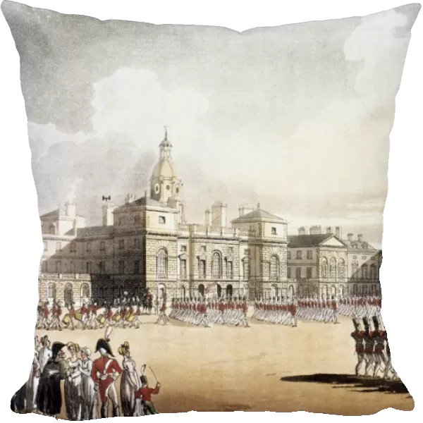 LONDON: HORSE GUARDS. Parade at Horse Guards building, London. Aquatint, 1808-10