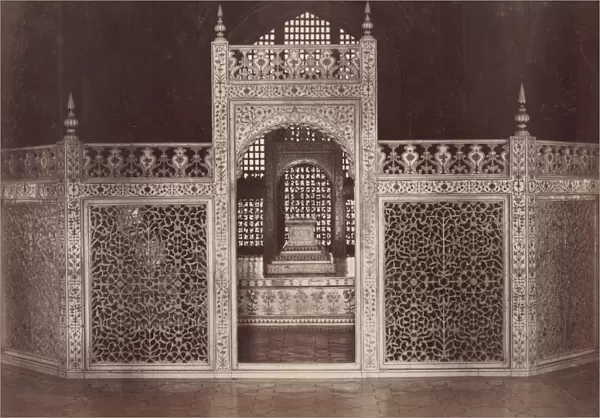 INDIA: TAJ MAHAL, c1890. Interior of the Taj Mahal