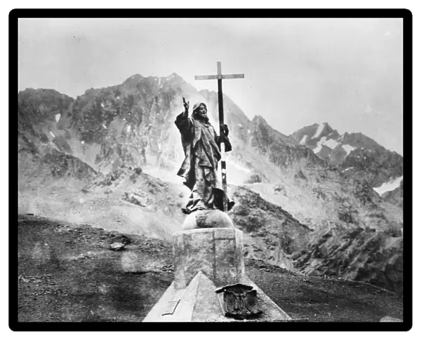 CHRIST OF THE ANDES, 1902. The famous statue erected in the Uspallata Pass (the