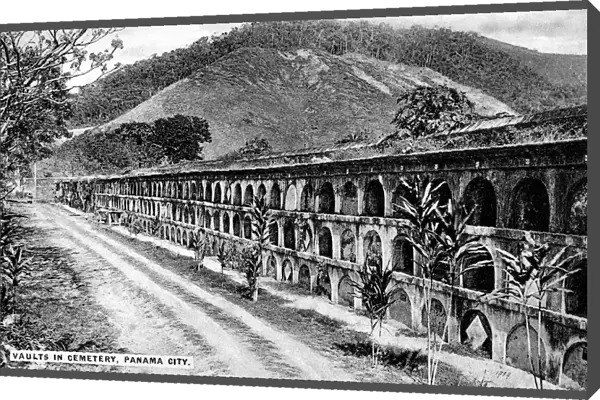 PANAMA: CEMETERY, c1910. Vaults in a cemetery at Panama City, Panama. Postcard, c1910