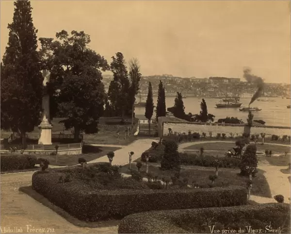 TURKEY: TOPKAPI PALACE. View of the garden at Topkapi Palace, Istanbul, Turkey