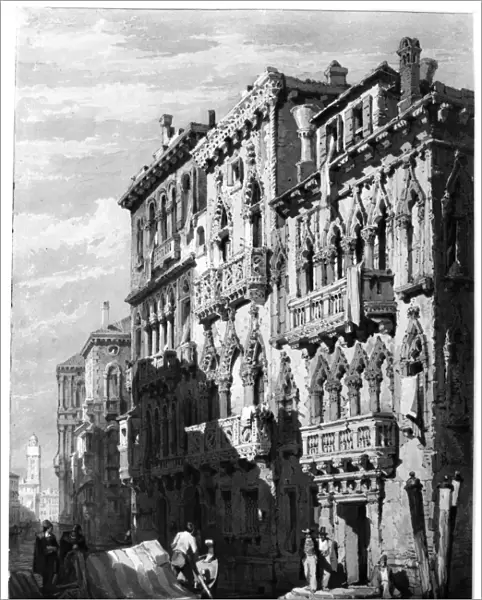 VENICE: PALAZZO, c1830. Palazzo Contarini Fasan on the Grand Canal in Venice, Italy