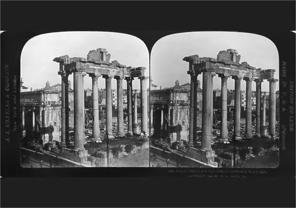 ROME: TEMPLE OF SATURN. The Temple of Saturn, 497 B. C. and the Arch of Septimius Severus
