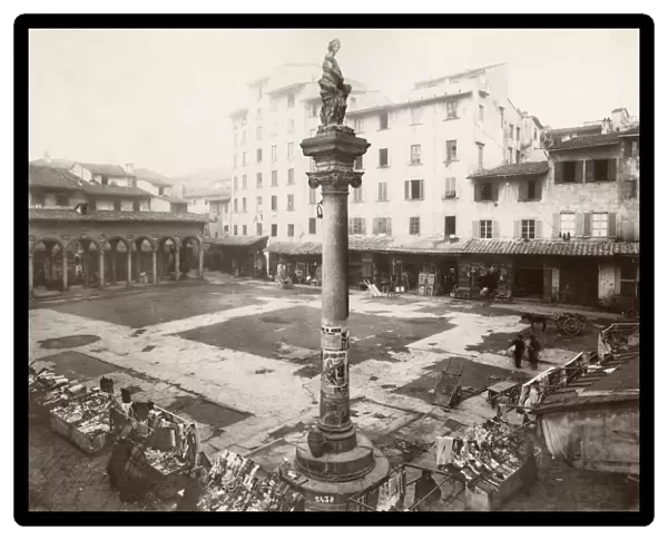 ITALY: FLORENCE. The Old Market in Florence, Italy. Photograph by the Alinari Brothers