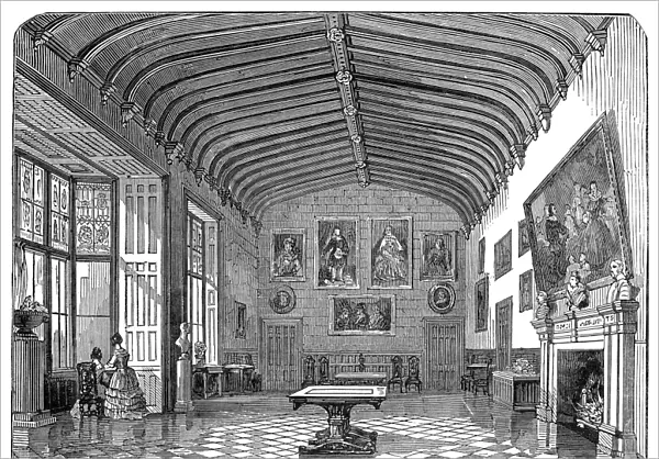 CHARLECOTE PARK, 1847. The Great Hall in Charlecote Park, near Stratford-on-Avon, England