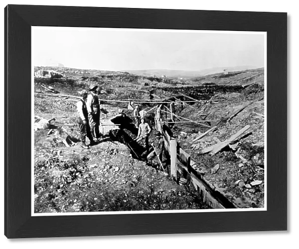 ALASKA: GOLD MINERS, c1897. Prospectors at Daniels Creek, near Bluff City, Alaska
