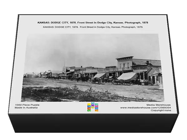 KANSAS: DODGE CITY, 1878. Front Street in Dodge City, Kansas. Photograph, 1878