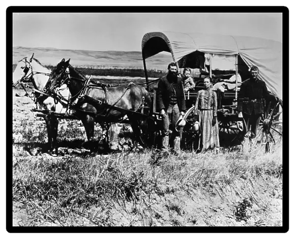 NEBRASKA: SETTLERS, 1886. An emigrant family entering the South Loup Valley, Custer County