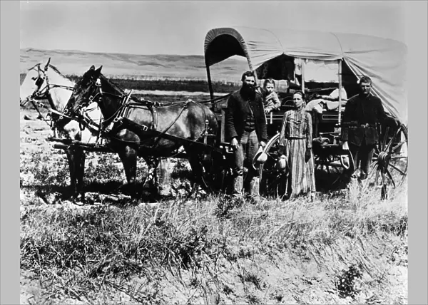 NEBRASKA: SETTLERS, 1886. An emigrant family entering the South Loup Valley, Custer County