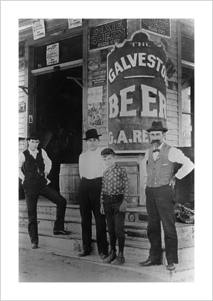 TEXAS: GALVESTON, 1898. People standing outside Reyders Corner Grocery at 3602
