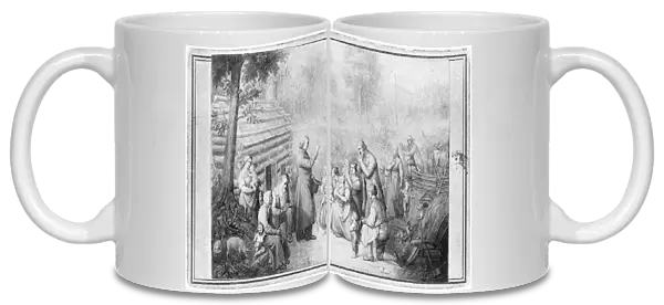 OHIO: FATHER FENWICK, c1870. Bishop Edward Fenwick blessing the first Catholics in Ohio
