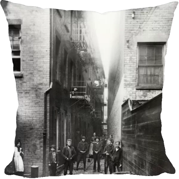 STREET URCHINS, c1888. Children in Mullens Alley, off Cherry Street in New York City