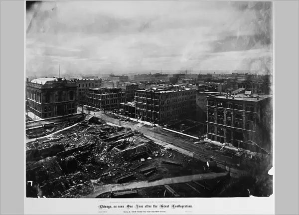 CHICAGO: FIRE, 1871. View from the new Sherman Hotel, a year after the great fire of 1871