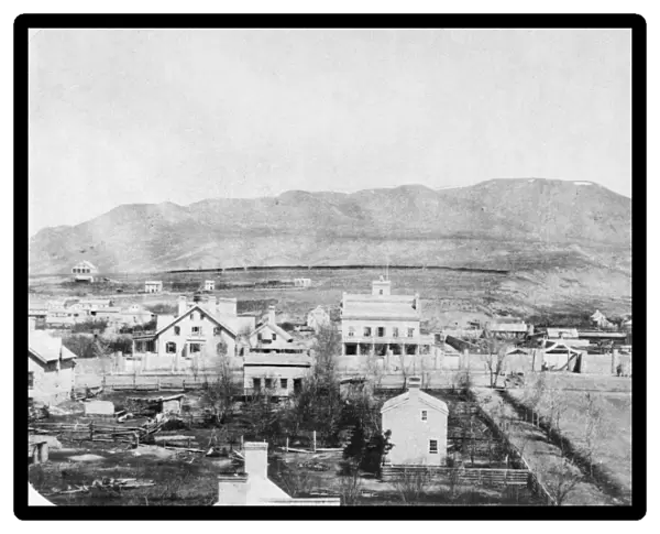SALT LAKE CITY, c1854. View of Salt Lake City, Utah, including Brigham Young house