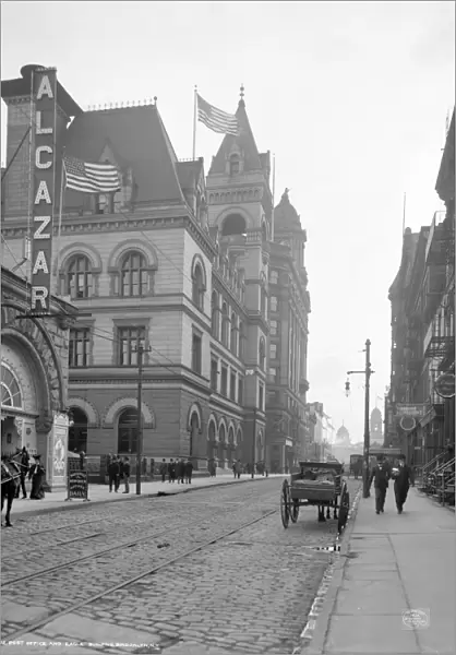 BROOKLYN: POST OFFICE. The Alcazar Theatre, Post Office and Daily Eagle building in Brooklyn