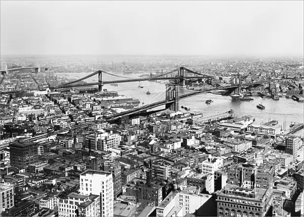 NEW YORK CITY, c1905. View of the city looking East from the Singer Tower, New York