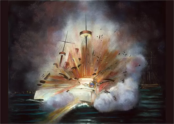 CUBA: U. S. S. MAINE, 1898. The explosion of the USS Maine in Havana harbor, 15 February 1898