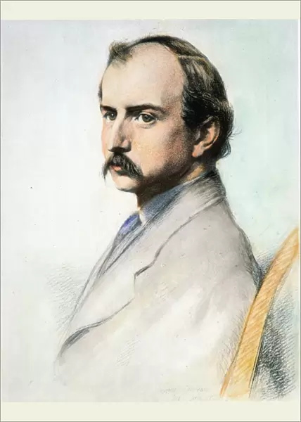 HENRY BROOKS ADAMS (1838-1918). American historian. Drawing, 1868, by Samuel Laurence