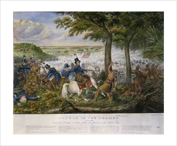 DEATH OF TECUMSEH, 1813. The death of Tecumseh at the Battle of the Thames, 5 October 1813