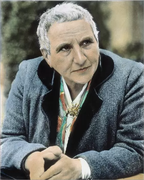 GERTRUDE STEIN (1874-1946). American writer. Oil over a photograph, 1942