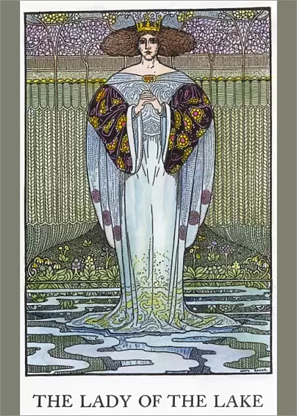 LADY OF THE LAKE, 1923. Illustration by Louis Rhead (1857-1926) for the Story of King Arthur