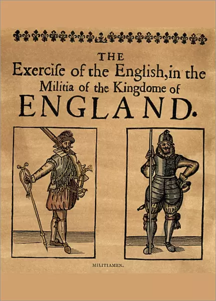 MILITIAMEN, c1642. A Cavalier (left) and a Roundhead (right), from the time of