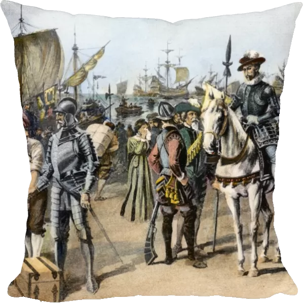 DE SOTO: DEPARTURE, 1538. The departure of Hernando de Sotos Florida expedition from San Lucar