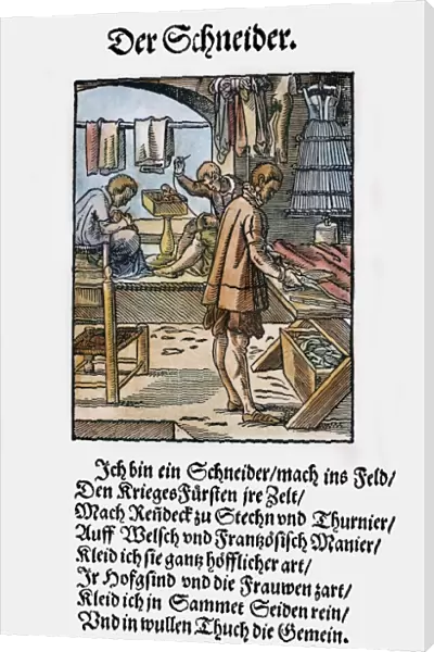 TAILOR, 1568. Woodcut, 1568, by Jost Amman