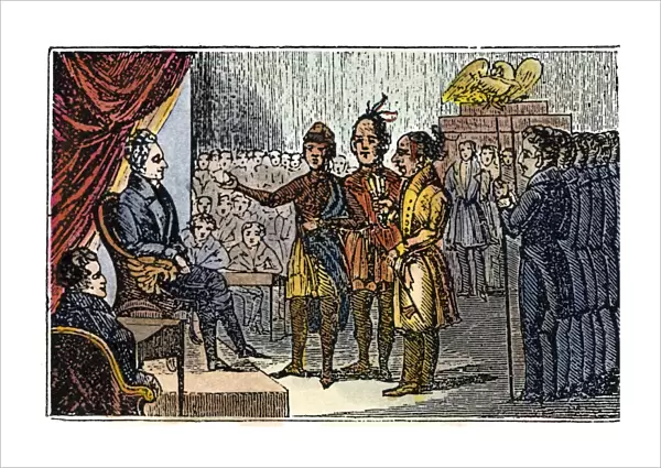 JACKSON AND NATIVE AMERICANS. The 1833 meeting at the White House of President Andrew Jackson