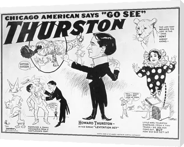 HOWARD THURSTON (1869-1936). American magician. Theatrical poster, c. 1920