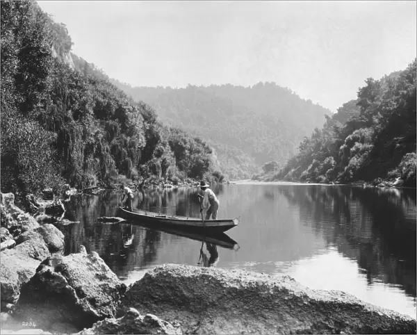 NEW ZEALAND, c1920. The Wanganui River in New Zealand. Photograph, c1920