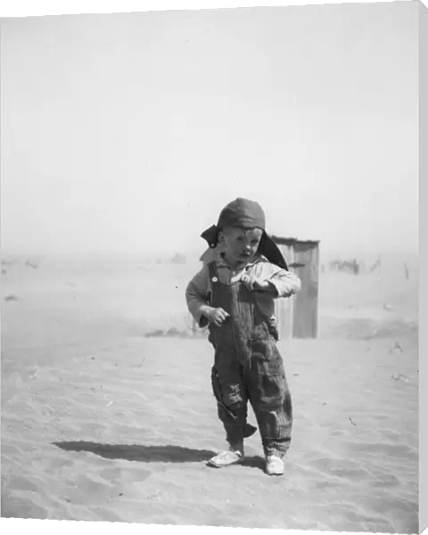 DUST BOWL, 1936. Farm boy in the dust bowl area of Cimarron County, Oklahoma