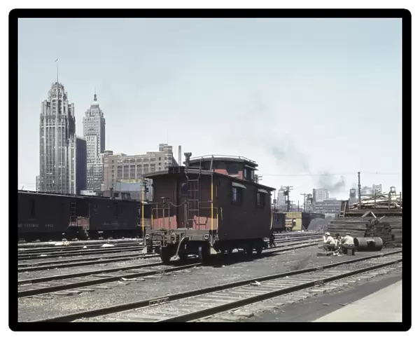 CHICAGO: RAILROAD, 1943. View of the South Water street freight depot of the Illinois