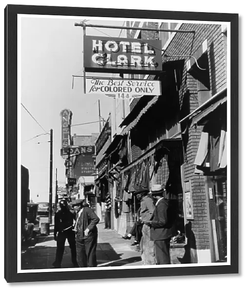 MEMPHIS: BEALE ST. c1939. Secondhand clothing stores and pawn shops on Beale Street