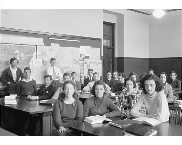 HIGH SCHOOL CLASS, 1935. Classroom at Montgomery Blair High School in Silver Spring
