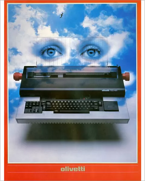 AD: TYPEWRITER, c1975. Italian advertisement for Olivetti typewriters. Poster by Robert Vosburgh