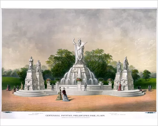 PHILADELPHIA, c1876. Centennial Fountain in Fairmount Park in Philadelphia, Pennsylvania
