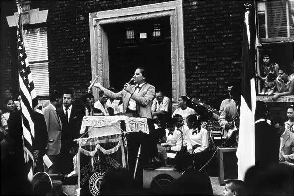 BROOKLYN: PREACHING, 1965. Sister Teresa preaching at Pentecostal street service in East New York