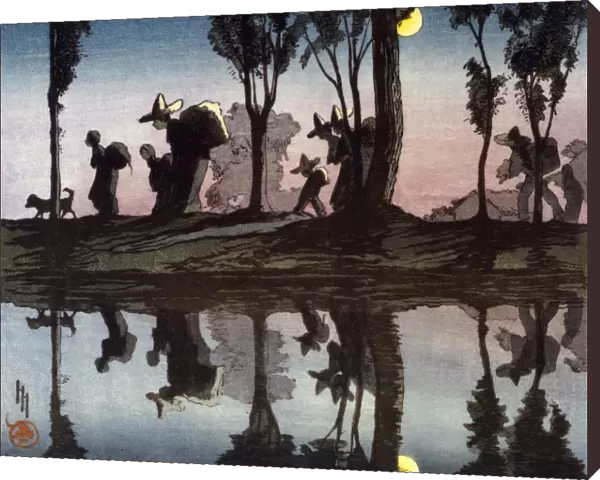 HYDE: VIGA CANAL, c1912. Moonlight on the Viga Canal. Woodcut by Helen Hyde, c1912