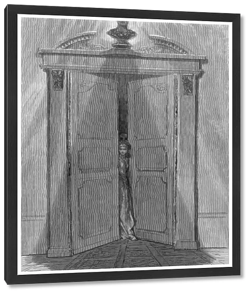 DORE: THE RAVEN, 1882. Tis some visitor entreating entrance at my chamber doora