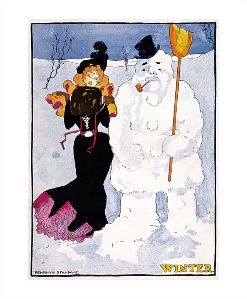 POSTER: WINTER, 1907. Winter. Poster by Penrhyn Stanlaws, 1907