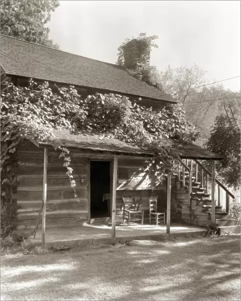 NORTH CAROLINA: HOUSE, 1938. The home of Josie Mast, weaver, in Valle Crucis, North Carolina