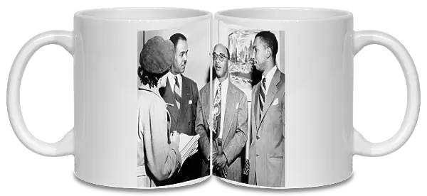 CIVIL RIGHTS ACTIVISTS. American civil rights activists Heman Sweatt (center) with Roy Wilkins