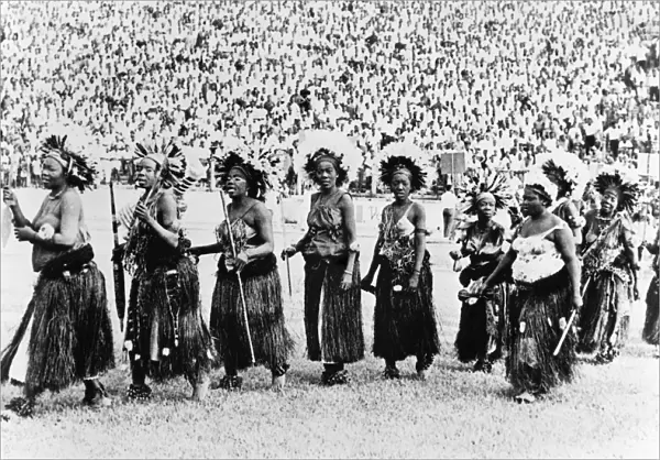 REPUBLIC OF CONGO, 1960. Dancers at a celebration of the Democratic Republic of