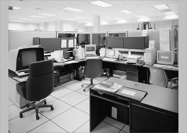 COMPUTER ROOM, 1999. Computer room at the Cape Cod Air Station in Massachusetts