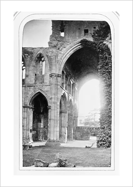 MELROSE ABBEY, 1866. Interior of the ruins of St. Marys Abbey, Melrose, Scotland