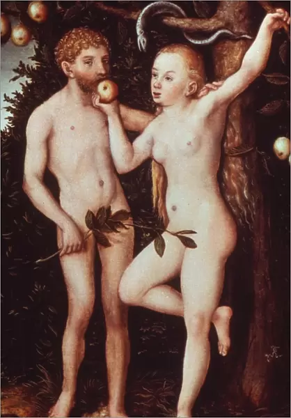 CRANACH: ADAM AND EVE. Painting by Lucas Cranach (1472-1553)