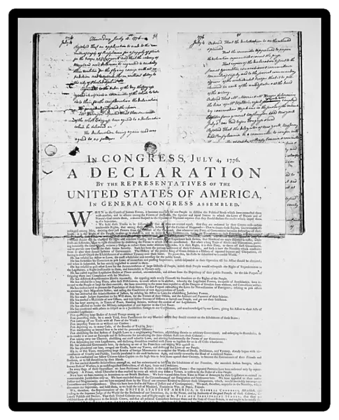 DECLARATION OF INDEPENDENCE The first printing of the Declaration of Independence as inserted in the Rough Journal of Congress