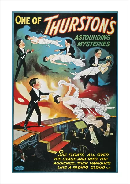 THURSTON: POSTER, 1935. American poster of magician Howard Thurston performing his levitation illusion