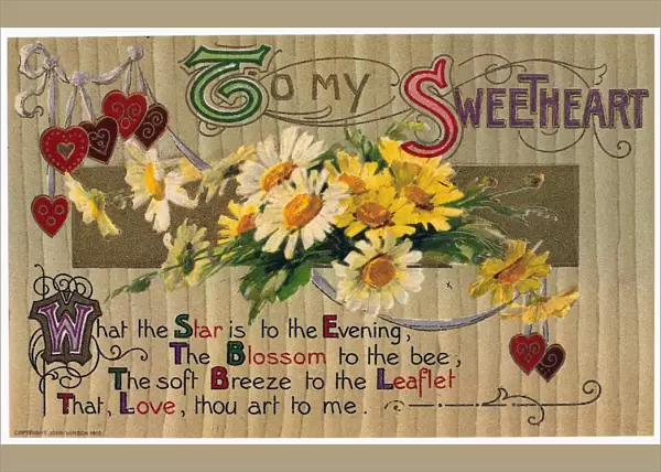 VALENTINEs DAY CARD, 1910. Printed in Germany, 1910